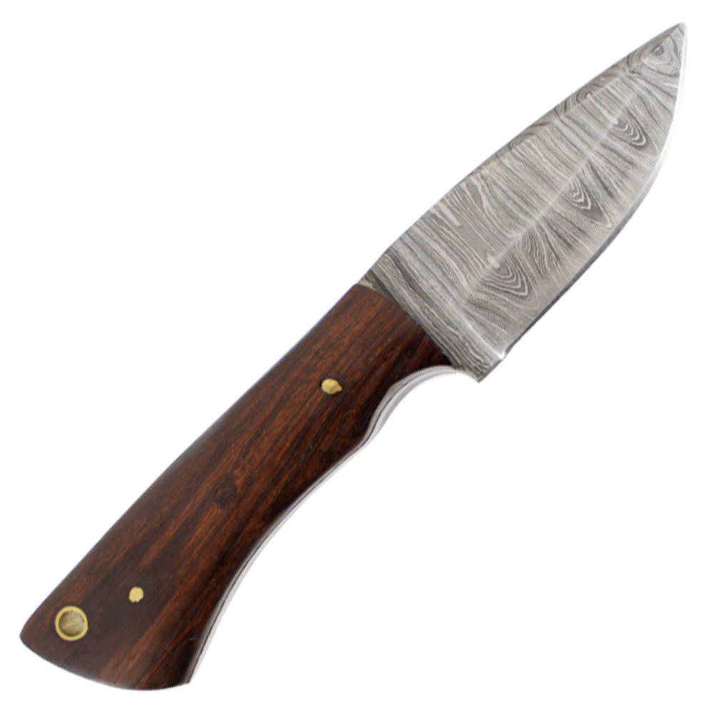 Get True Damascus Fixed Blade - Walnut Wood Handle ...