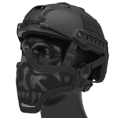 Iron Steel Mesh Striker V1 Lower Half Mask - Black With Skull | Golden ...