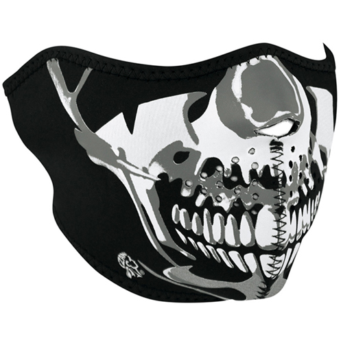 Zan Headgear Neoprene Chrome Skull Half Face Mask - Wholesale | Golden ...